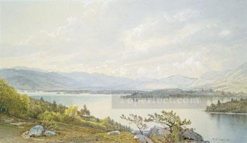  Mountain Canvas - lake Squam And The Sandwich Mountains scenery William Trost Richards